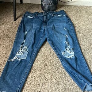 Distressed Blue Denim Jeans